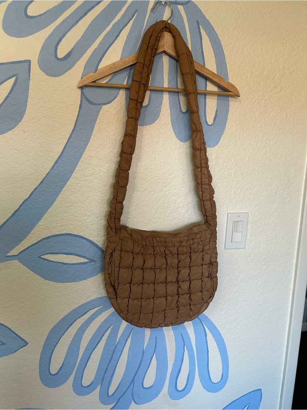 Urban Fit by Urban Expressions Quilted Puffer Hobo Sling Bag - Taupe / Brown